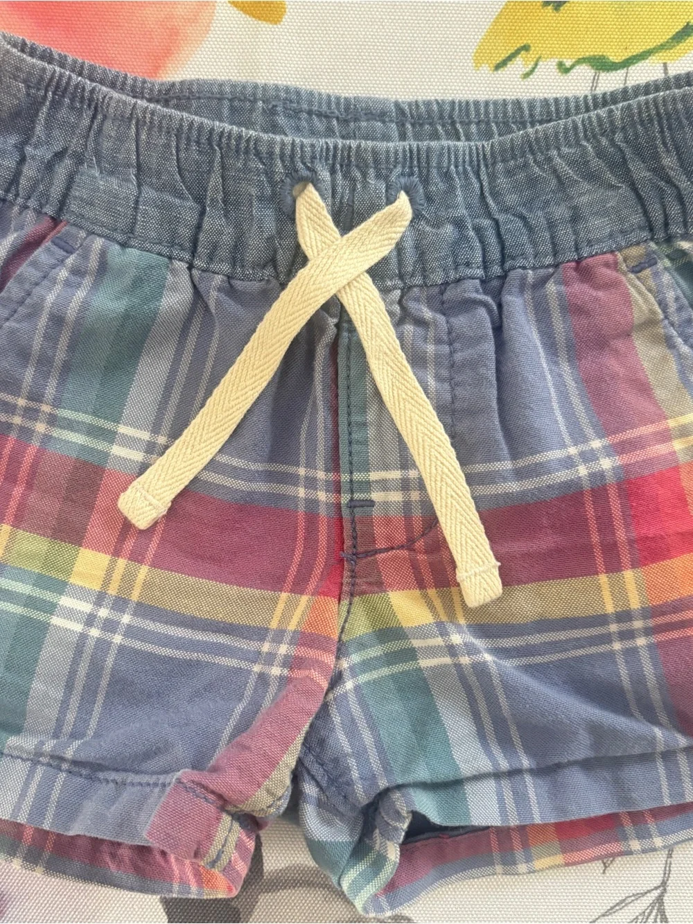 Kids / Boys Plaid Drawstring Shorts - Multi Color